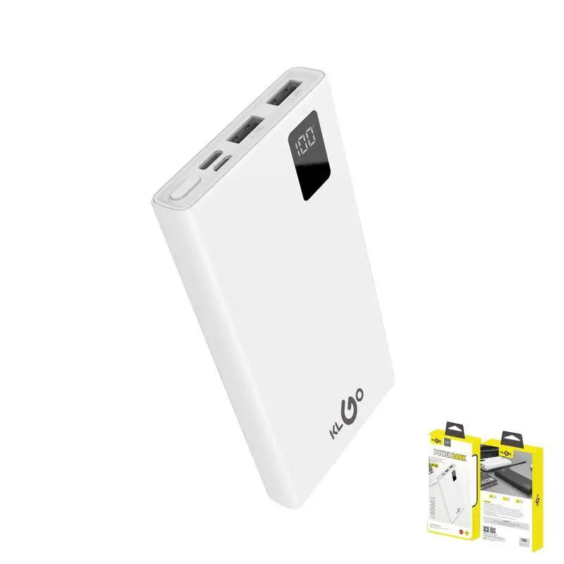 Зарядное устройство POWER BANK KLGO kp-60 10000 mah с дисплеем белый foto 0