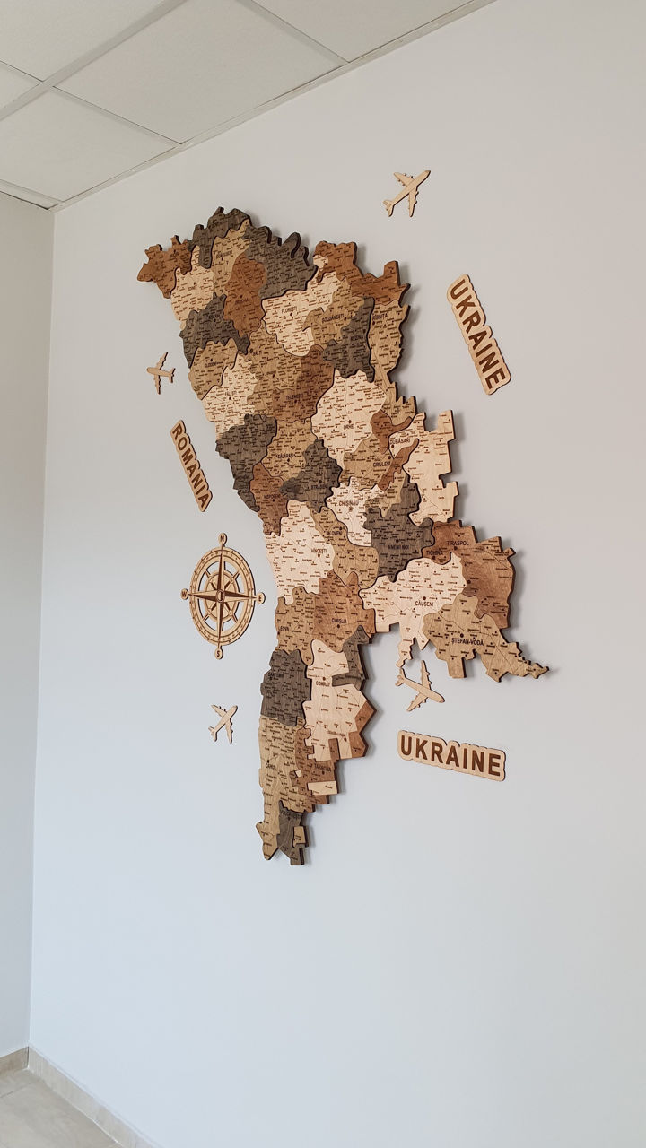 3d карта Молдовы из дерева / 3d harta Moldovei din lemn фото 4