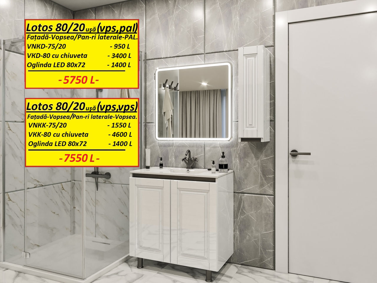 Мебель в ванную МДФ глянец/мат.Фабрика. Mobilier baie MDF lucios/mat (high gloss).De la producator. foto 16