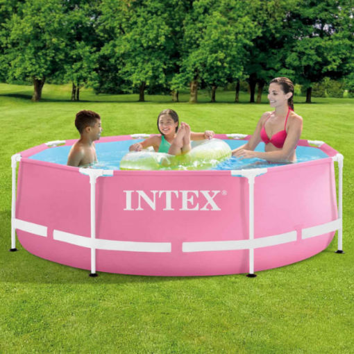 Intex Бассейн Pink Metal Frame 244х76 см, 2843 л, металлический каркас фото 9