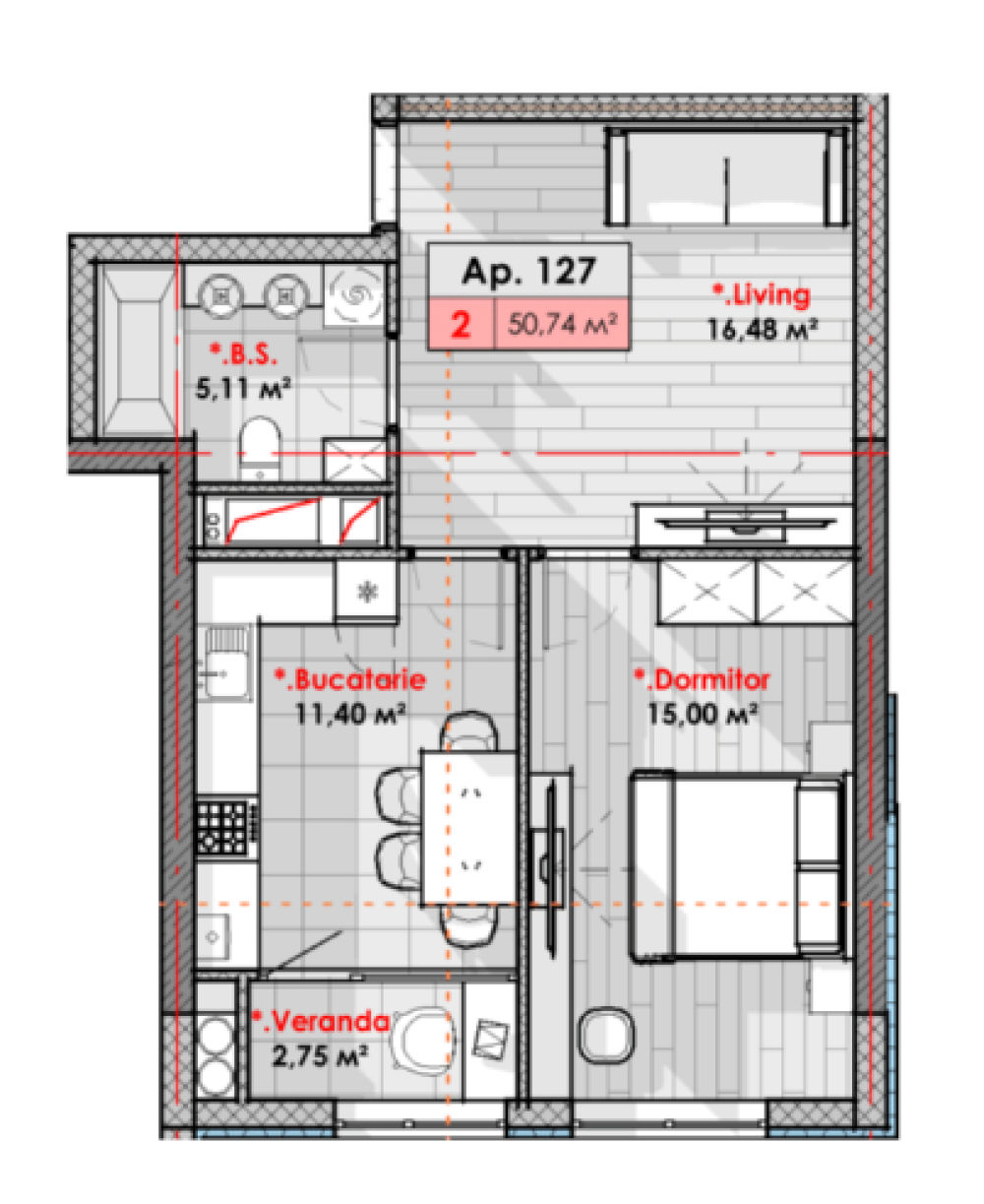 Apartament cu 3 camere, 82 m², Râșcani, Chișinău foto 14