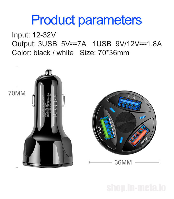 Скидка 30% Распродажа USB Fast Car Quick Charger 3.0 - Умное Автомобильное зарядное устройство 3 USB foto 3