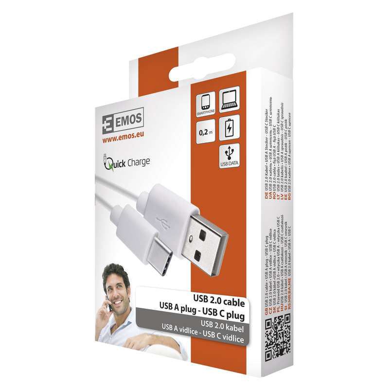 Cablu USB 2.0 tip A/USB 2.0 tip C Emos SM7024W foto 1