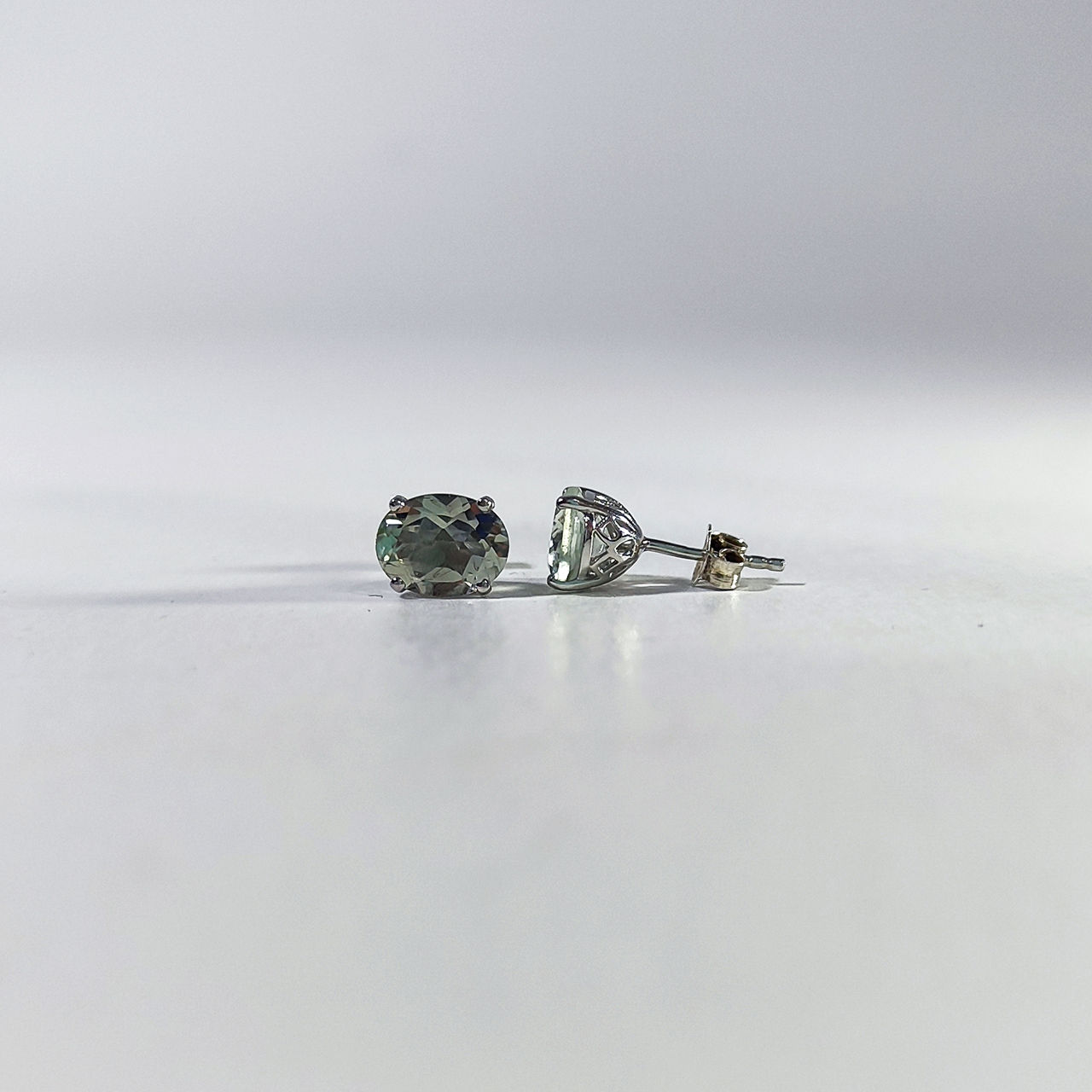 Cercei tip argint 925 cu Ametist Verde 4 carate. Argint 925 STS foto 7