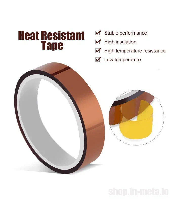 Scotch GOLD with temperature resistance of 200  is 0.05mm, 33M long. Теплоизоляционный скотч. foto 4