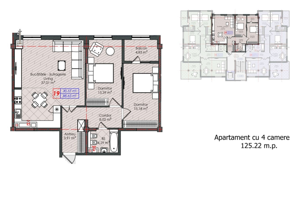 Apartament cu 3 camere, 88 m², Telecentru, Chișinău foto 4