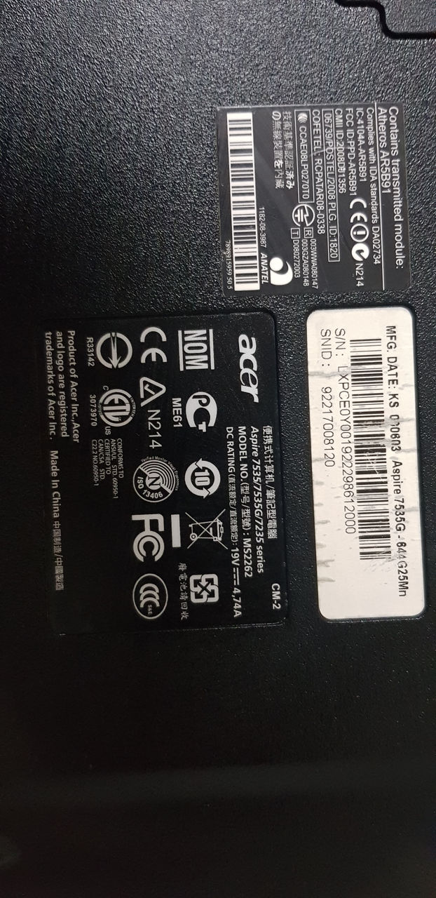 Écran LCD LED 17.3 Pouces Compatible Acer Aspire 7535G-644G2 (côté Gauche) - Neuf