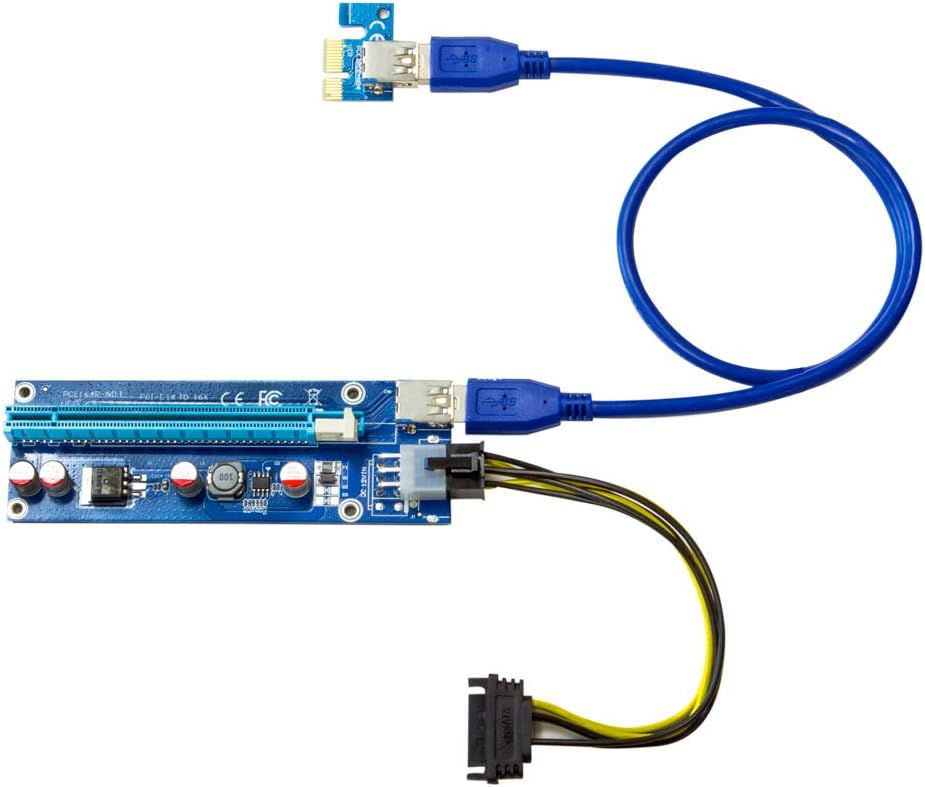 Gpu Pci-e Riser Ver 006c 6pin Connector Pcie Express X1 To X16 Riser Card Usb 3.0 Graphics Extension foto 0