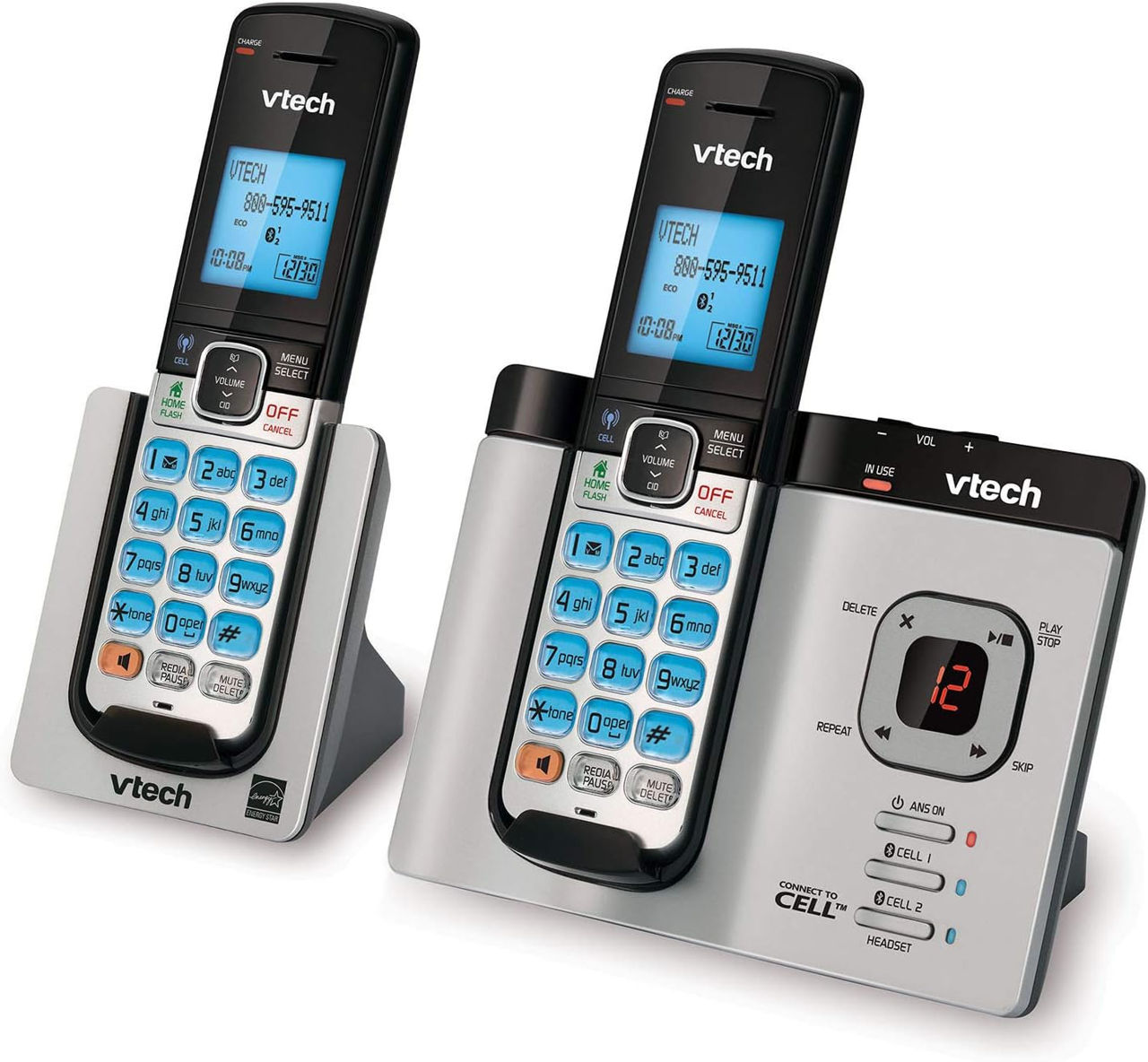 Vtech Ds6621-2 Dect 6.0 Expandable Cordless Phone With Bluetooth Connect To Cell And Answering 2h foto 1
