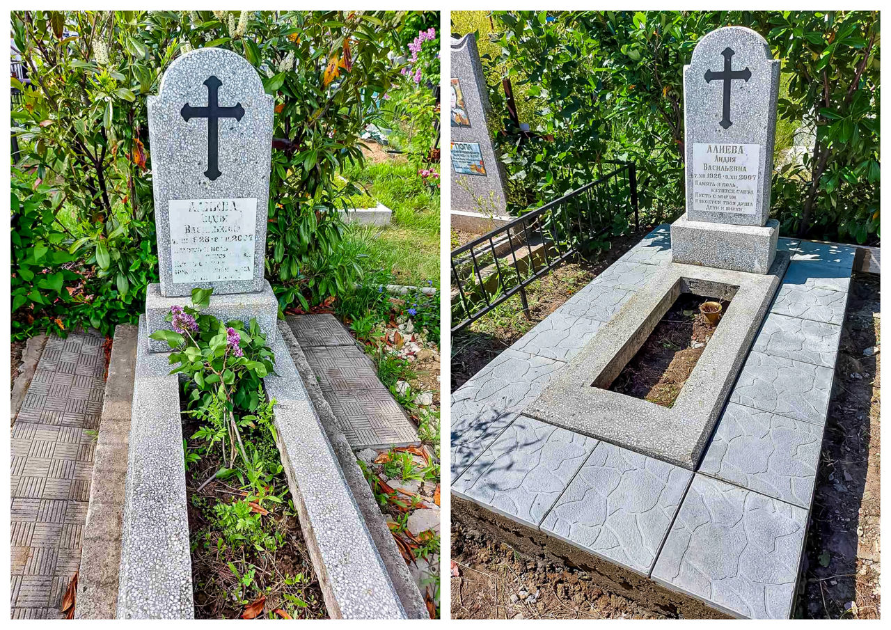 Repararea și restaurarea fundațiilor pietrelor funerare: turnare, consolidare, curățare, placare foto 10