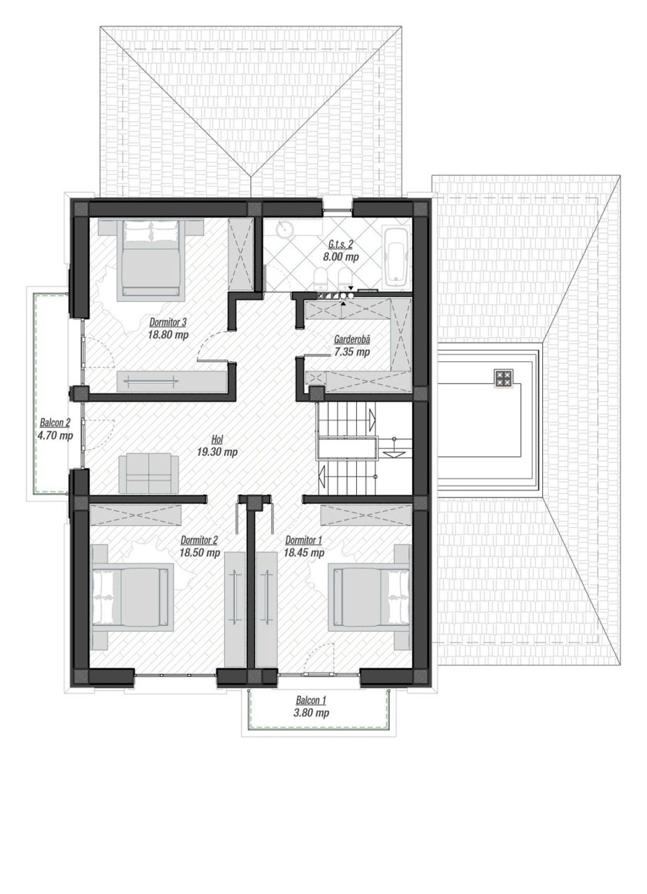 Casă de locuit individuală S+P+E/ 306.55m2/ stil modern/ arhitect/inginerie/schițe/planuri3D foto 3