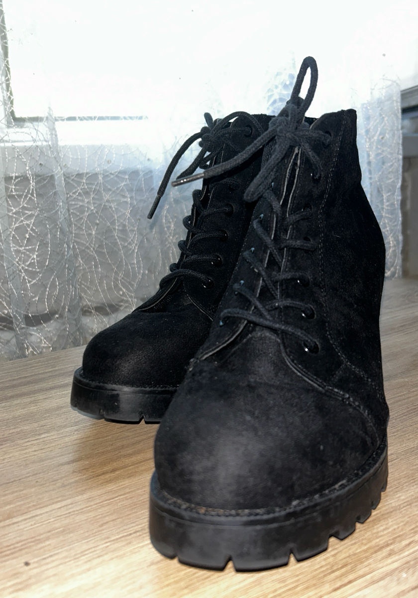 Botine negre (piele întoarsă)  фото 1