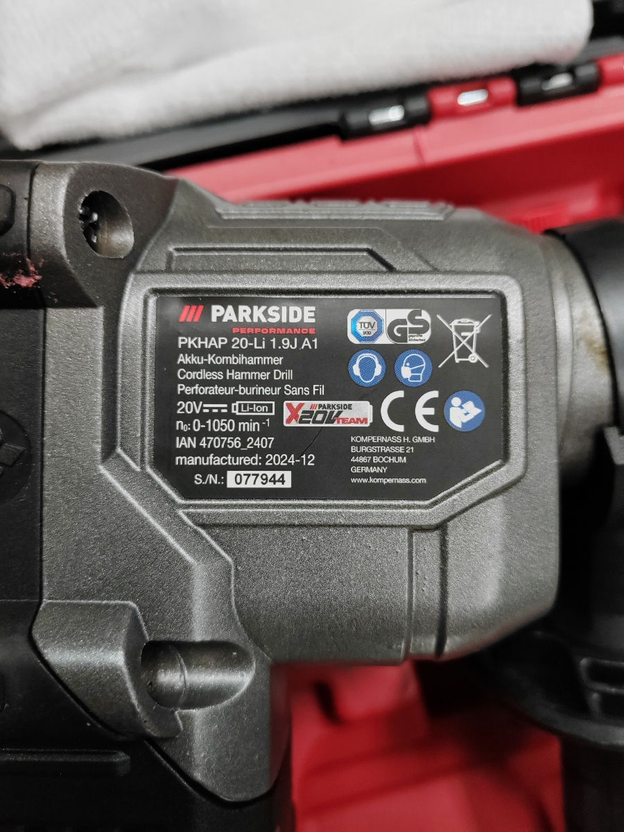 CIOCAN ROTOPERCUTOR fără fir Parkside PKHAP 20-Li 1.9J A1 foto 3