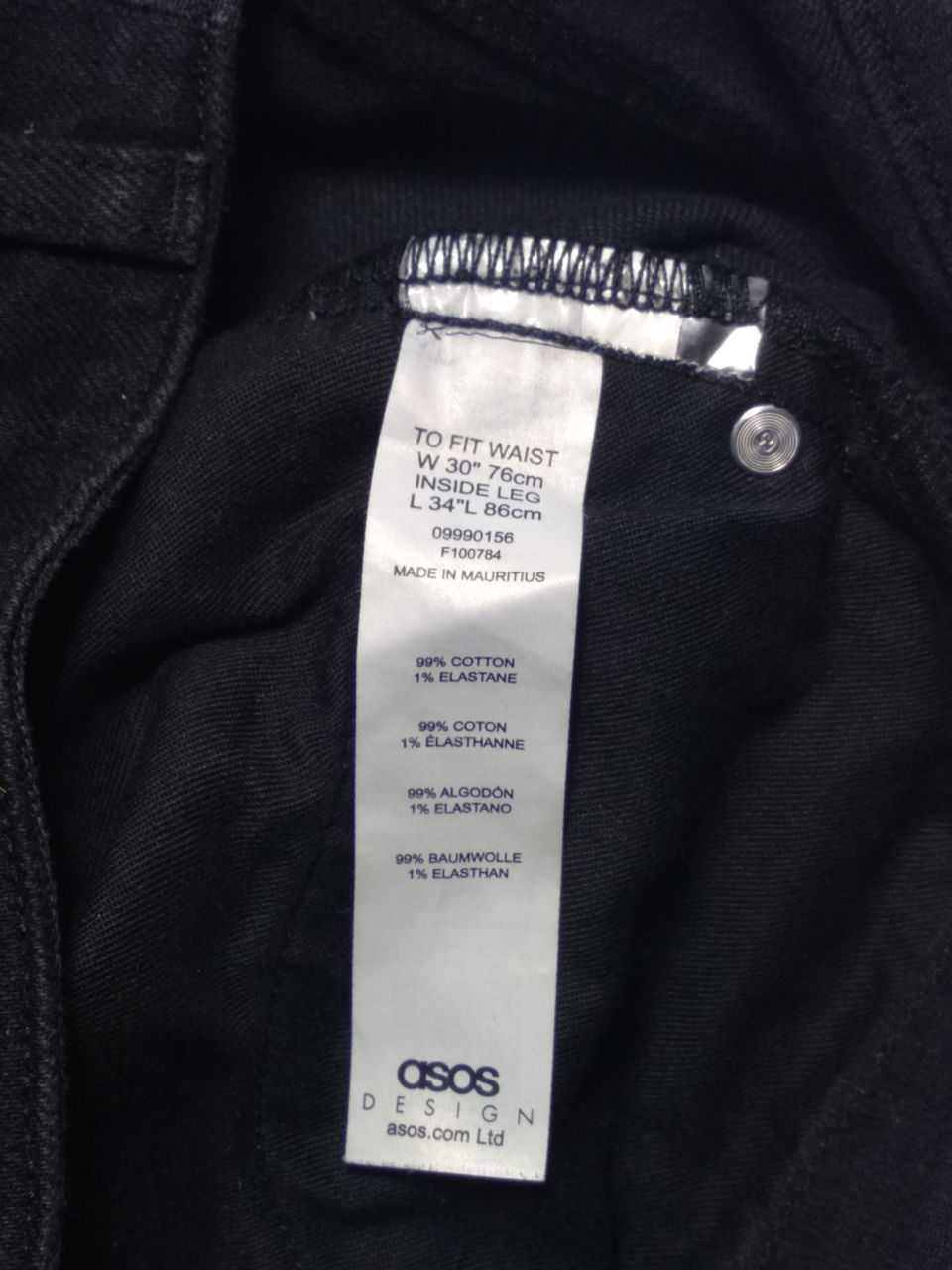 Чёрные джинсы Asos Design, новые, размера W30 L34, пошива skinny фото 4