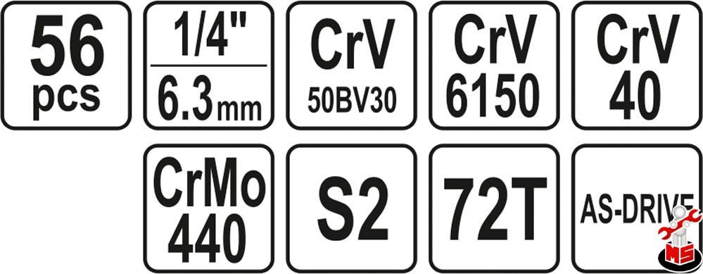 Yato set instrumente 56 piese  YT-14501 foto 4