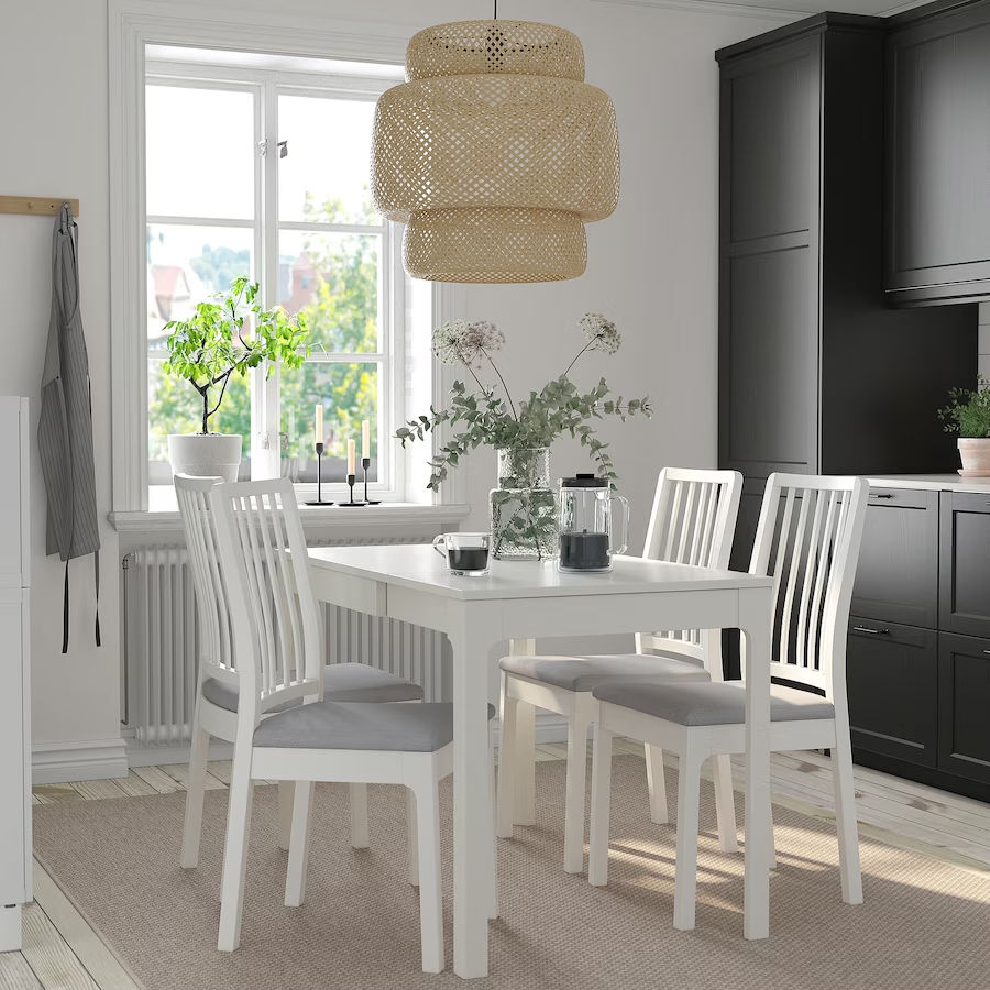 Set masă extensibilă 80/120cm + 4 scaune Ikea foto 0