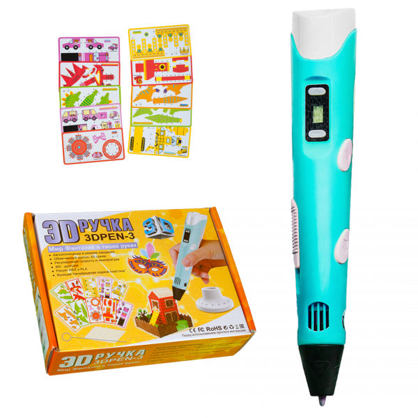 Набор 3Dpen-3 3D ручка с набором трафаретов фото 0