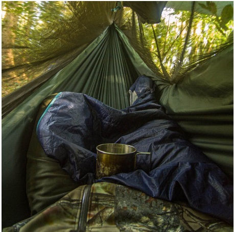 Hamac Nylon 210T 140x260cm, cu plasa de tantari, pina la 200kg foto 7