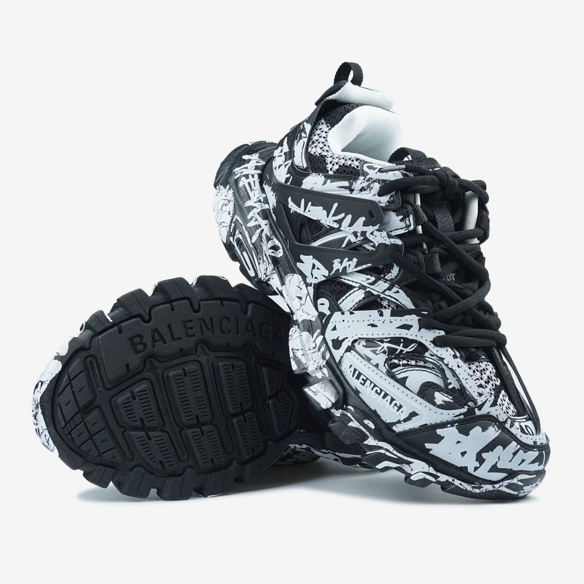 Balenciaga Track Graffiti Black/White Unisex foto 6