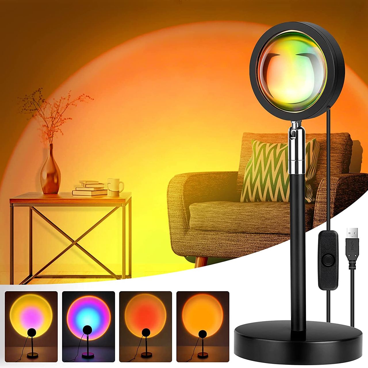 Lampă de apus de soare Ночник. LED Светильник sunset фото 0