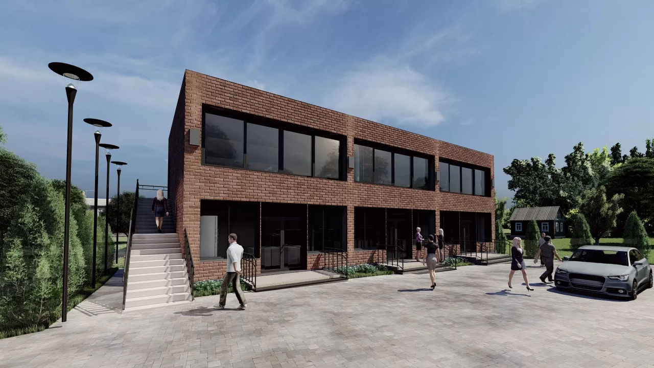 Centru Comercial/stil modern/P+E/180m2/bunuri comerciale/arhitecura/proiecte/ingineri/3D foto 1