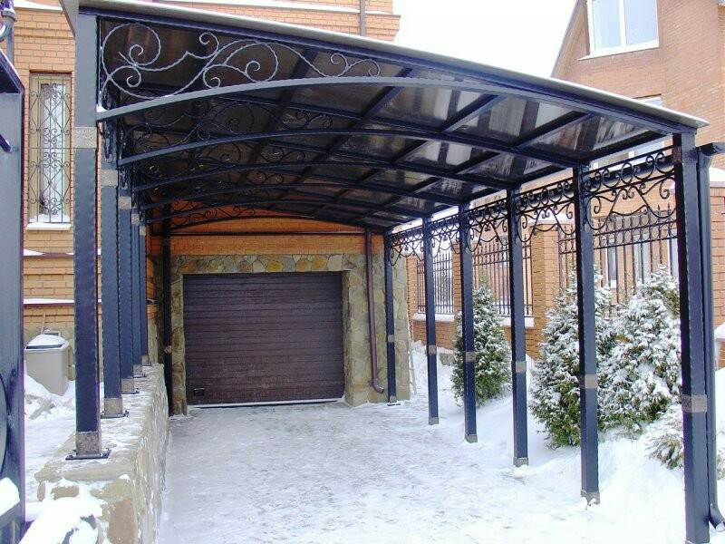 Козырёк на заказ, навесы из поликарбоната, профнастила,черепица, шифер фото 5
