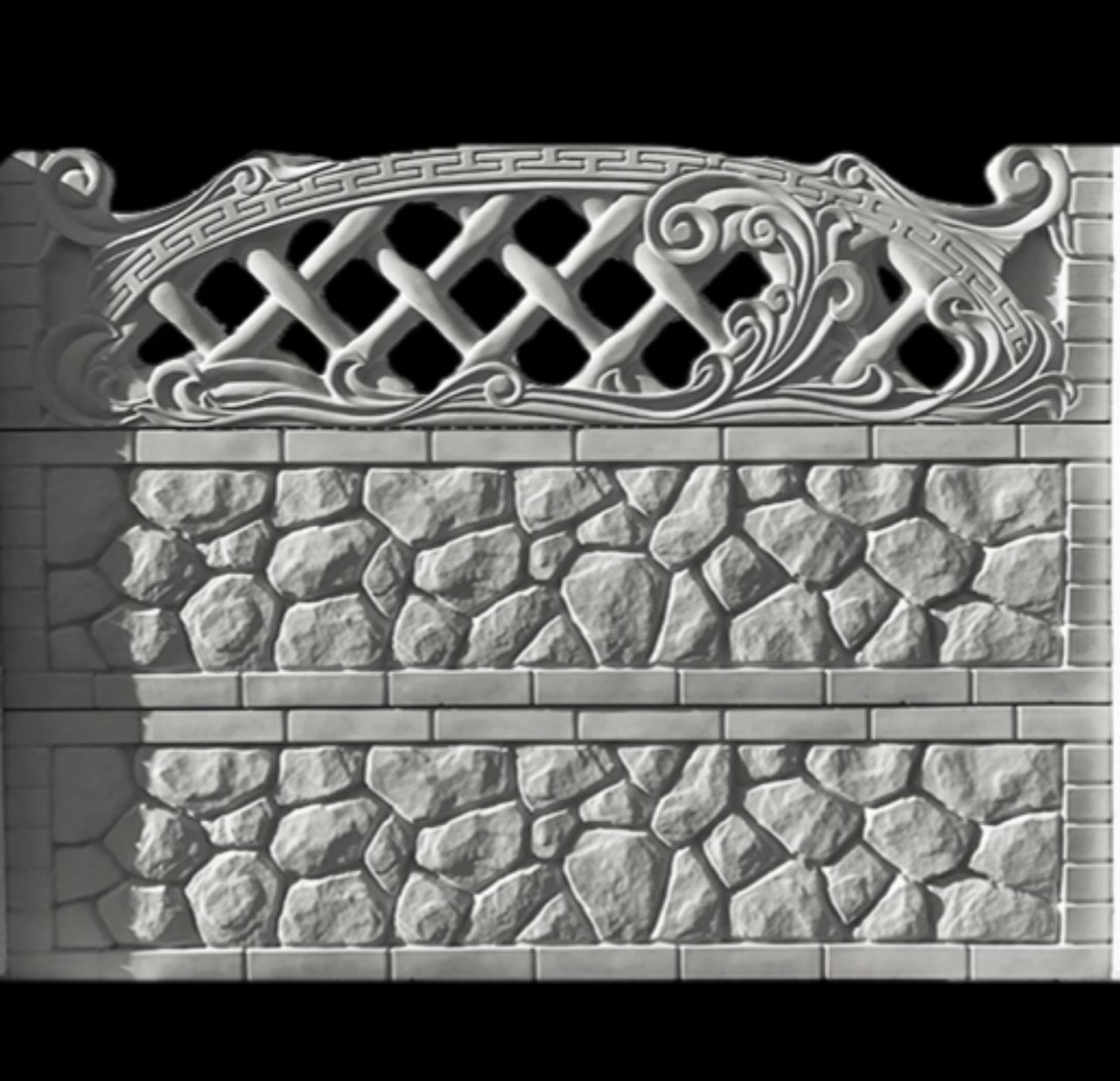 Gard ornamentat din beton neted foto 6