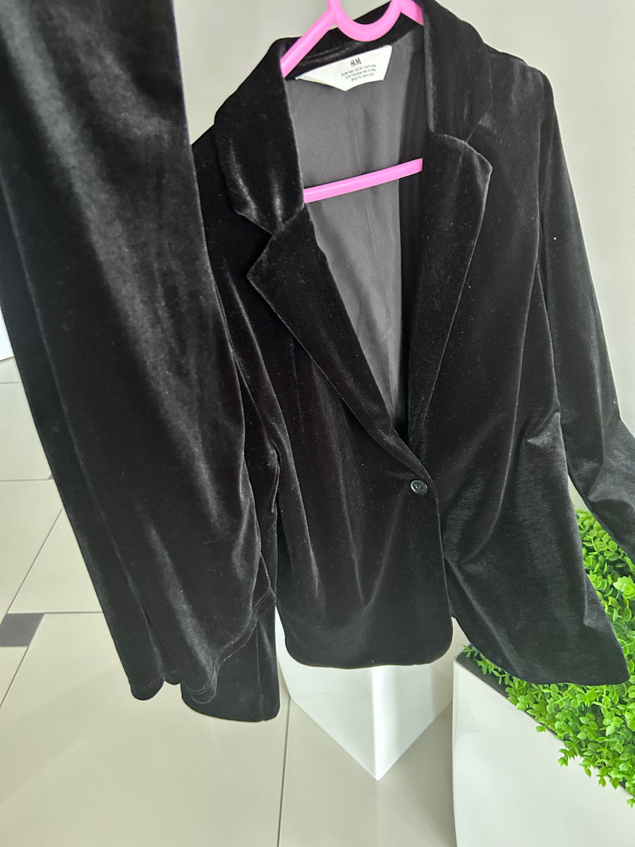 Sacou cu pantaloni evazați fetiță 8-9 ani h&m foto 0
