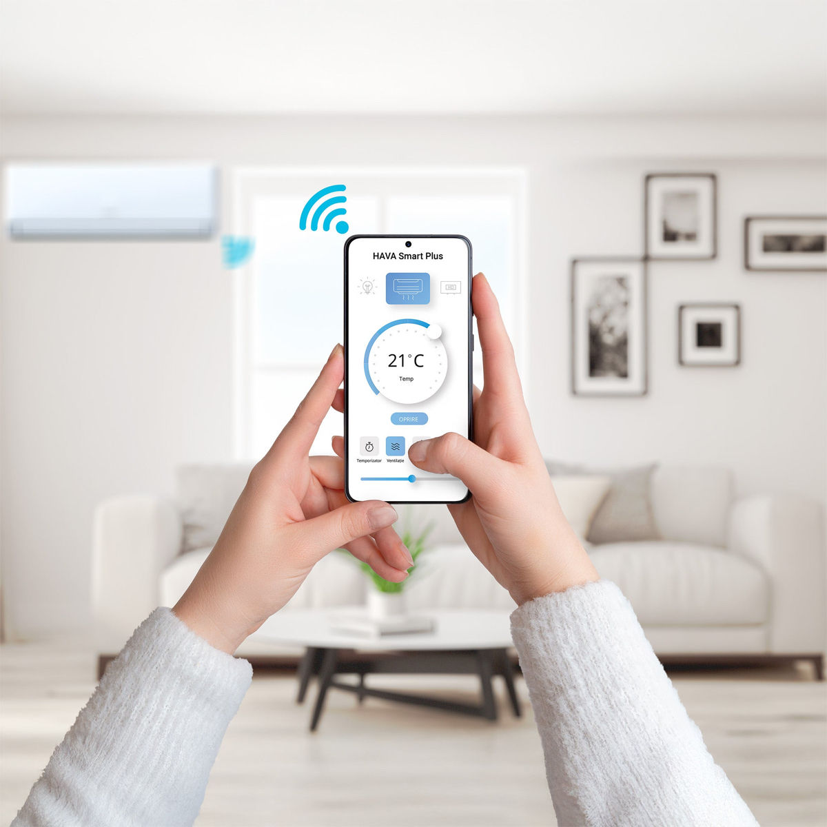 Aer conditionat Hava Smart Plus, Wi-Fi, 12000 BTU, clasa energetica A++, cu kit de instalare inclus foto 3