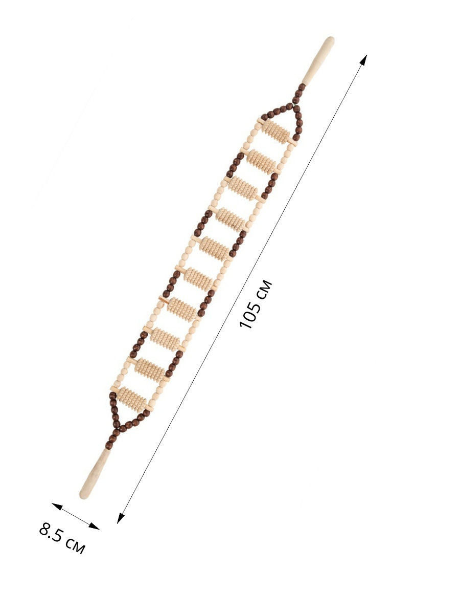 Деревянный массажер из эко-бука для спины и шеи, мочалка массажная деревянная foto 6