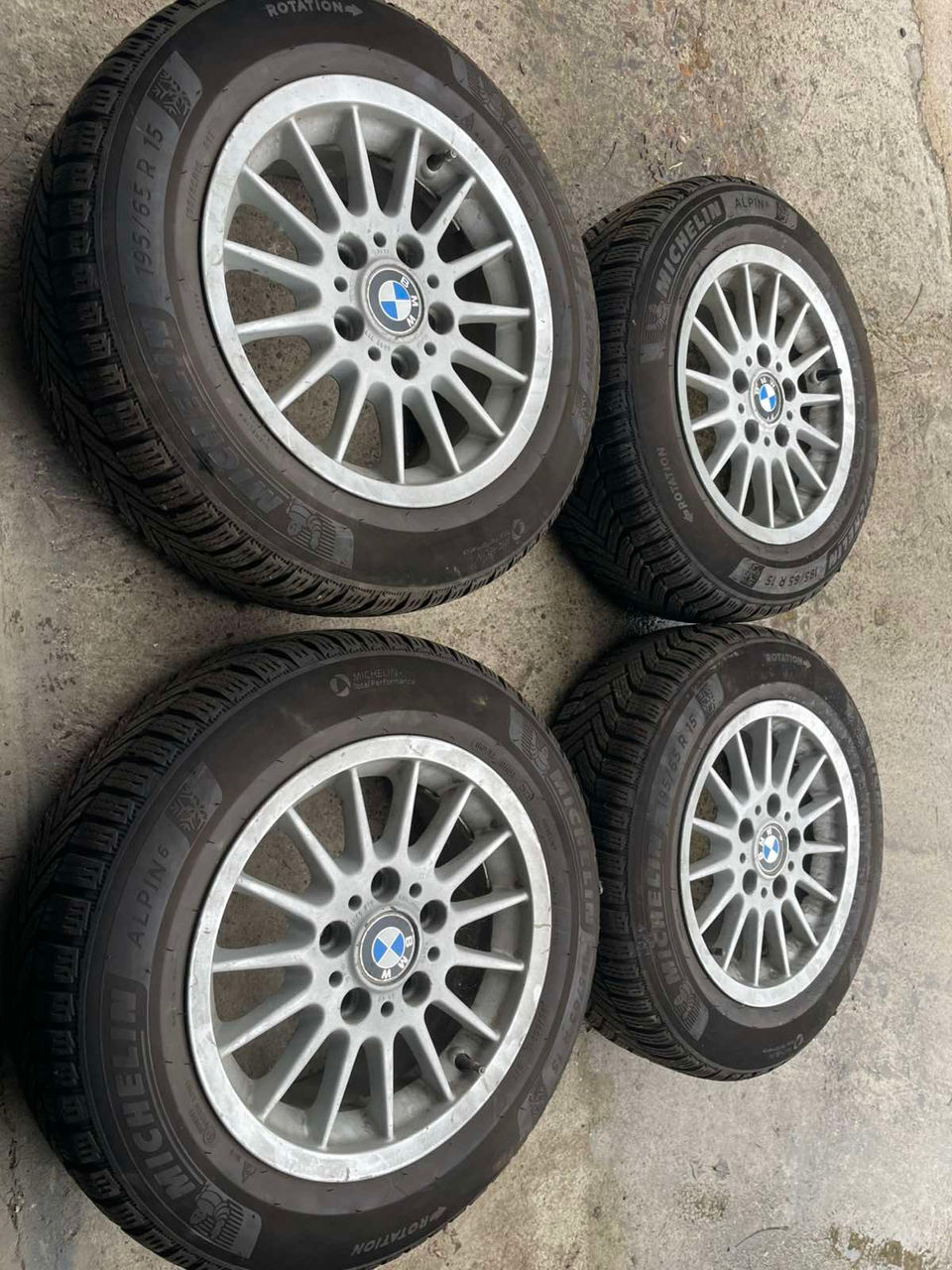  Jante Originale BMW , R 15 , E 36.+Anvelope Michelin Alpin 6 foto 0