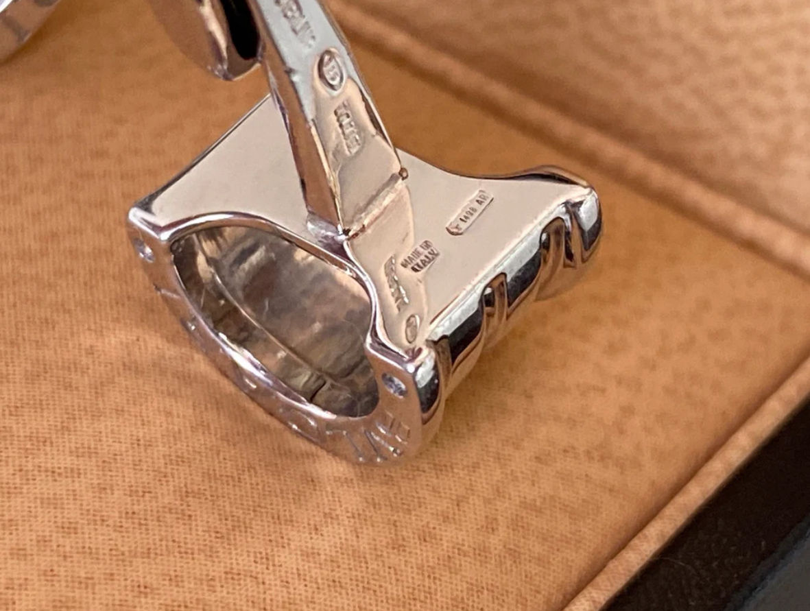 Запонки Bvlgari, оригинал , Butoni Bvlgari , Bvlgari B.ZERO1 Sterling Silver Cufflinks фото 5