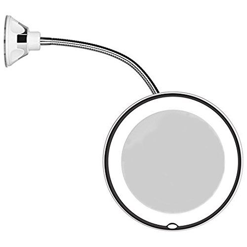 Круглое гибкое зеркало для макияжа с LED подсветкой. Доставка