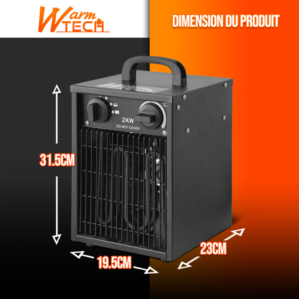 Aerotermă p/n atelier cu termostat – Warm Tech WTCG2003 / Euromaster.MD foto 3