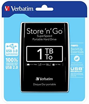 Disque Dur Portable Verbatim Store 'n' Go 1TB USB 3.0 | Rouge | Haute Vitesse Transfert