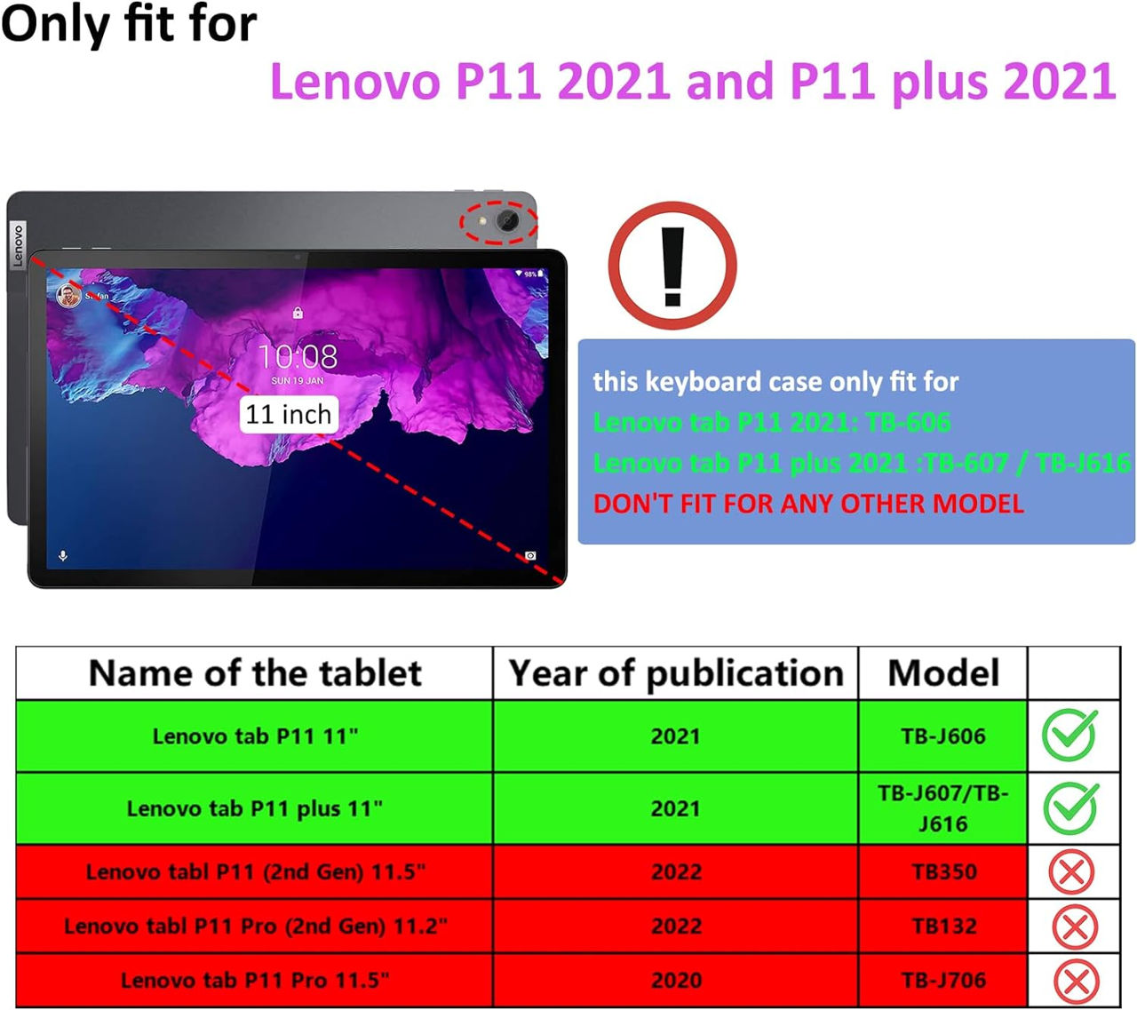 Lenovo Tab P11 Husa + keyboard foto 1