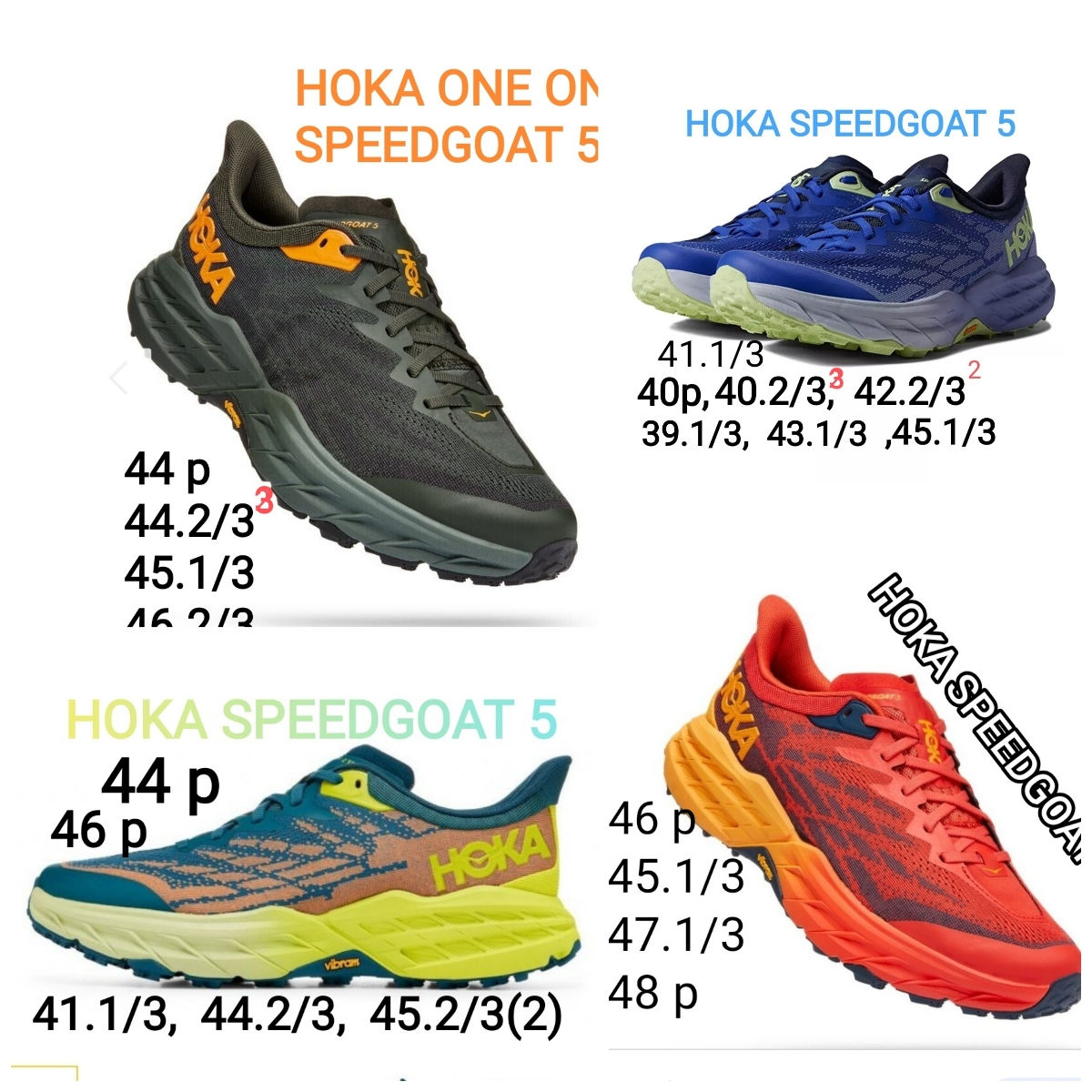 36-48 размер !трейловые кроссовки Hoka Speedgoat 4, 5, mid, Mafate speed 3, 4, Tecton X и другие foto 4