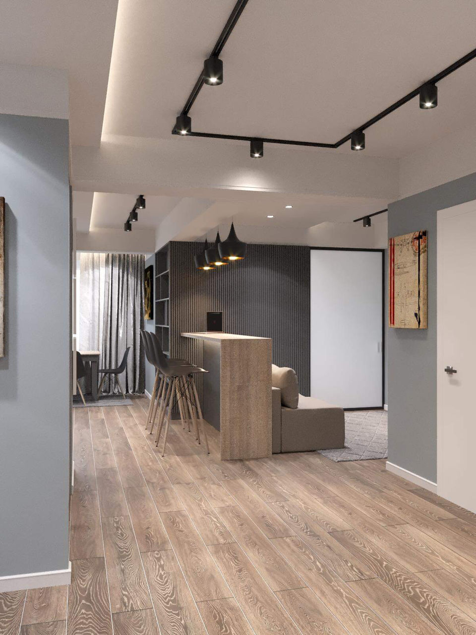 Apartament design personalizat mobilat utilat 1 cameră + living ...
