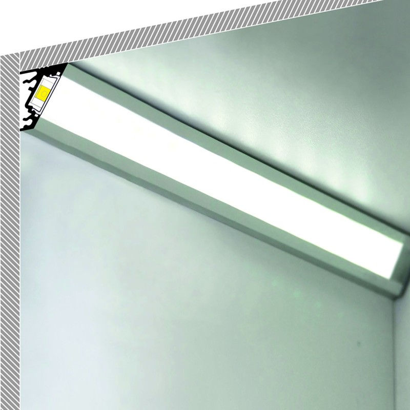 Profil din aluminiu de colt corner 10 pentru banda led - anodizat 2m - set complet profilul led de c foto 3