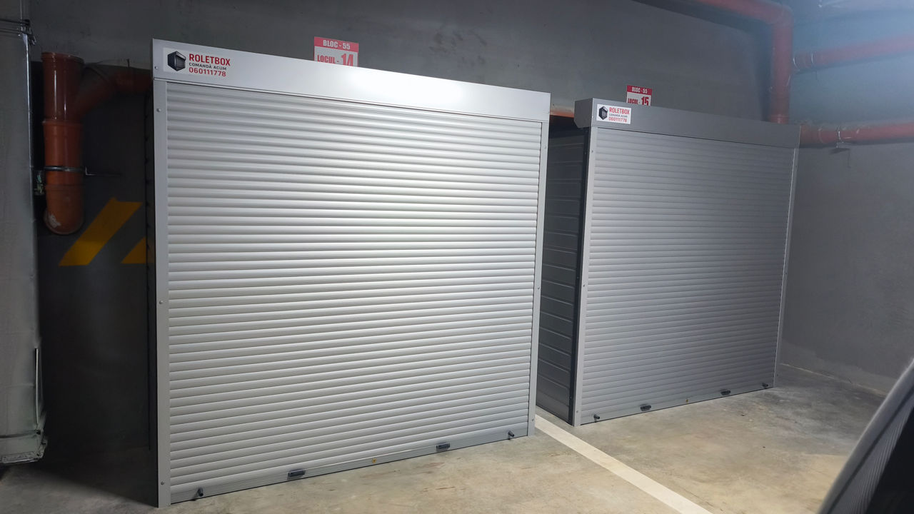 Dulap metalic RoletBox cu roletă și stelaje – perfect pentru parcare, balcon, grădină, curte. фото 5