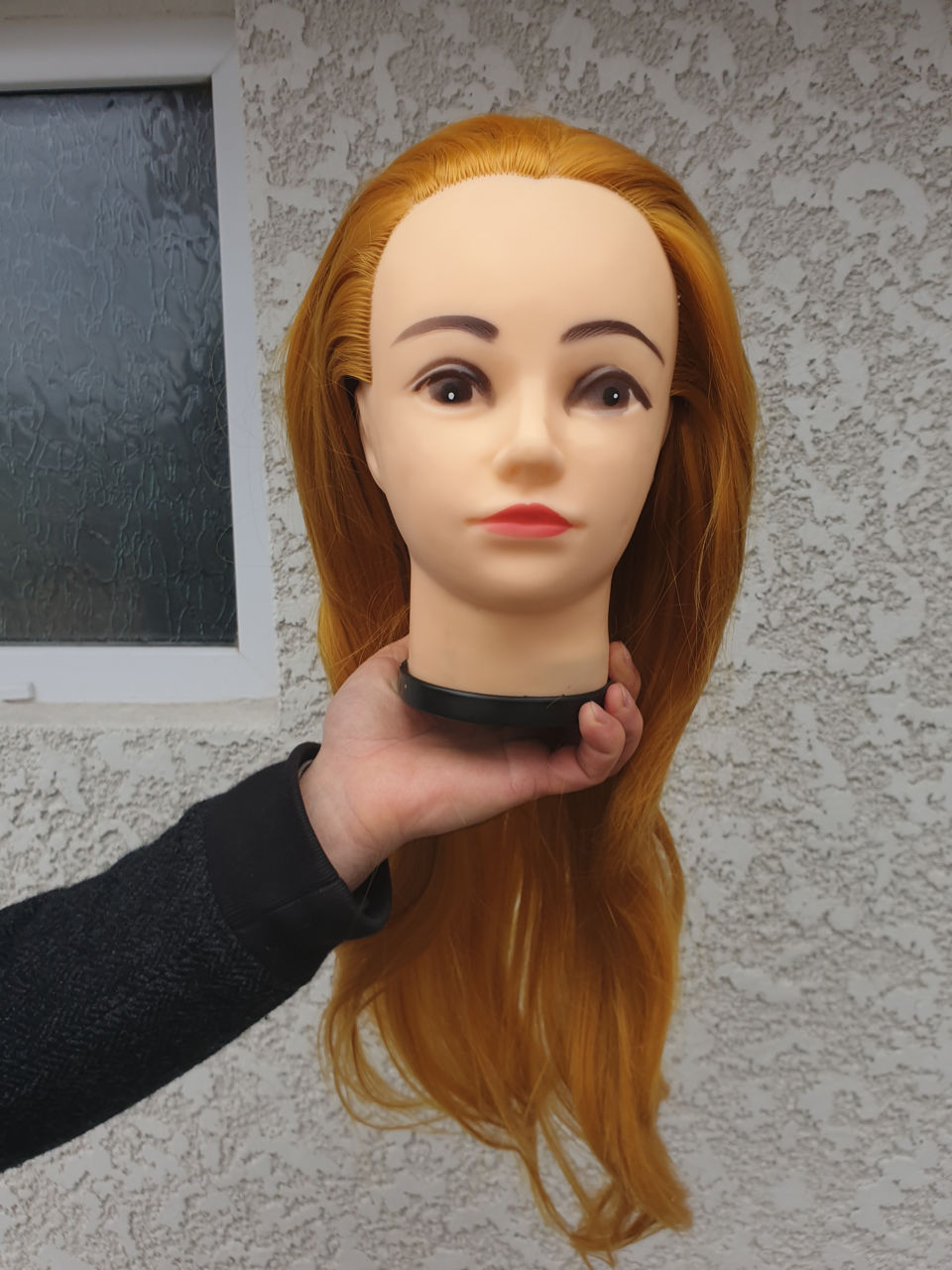 Cap pentru practica, blond auriu/saten, manechin, pupeta exersat coafuri foto 0