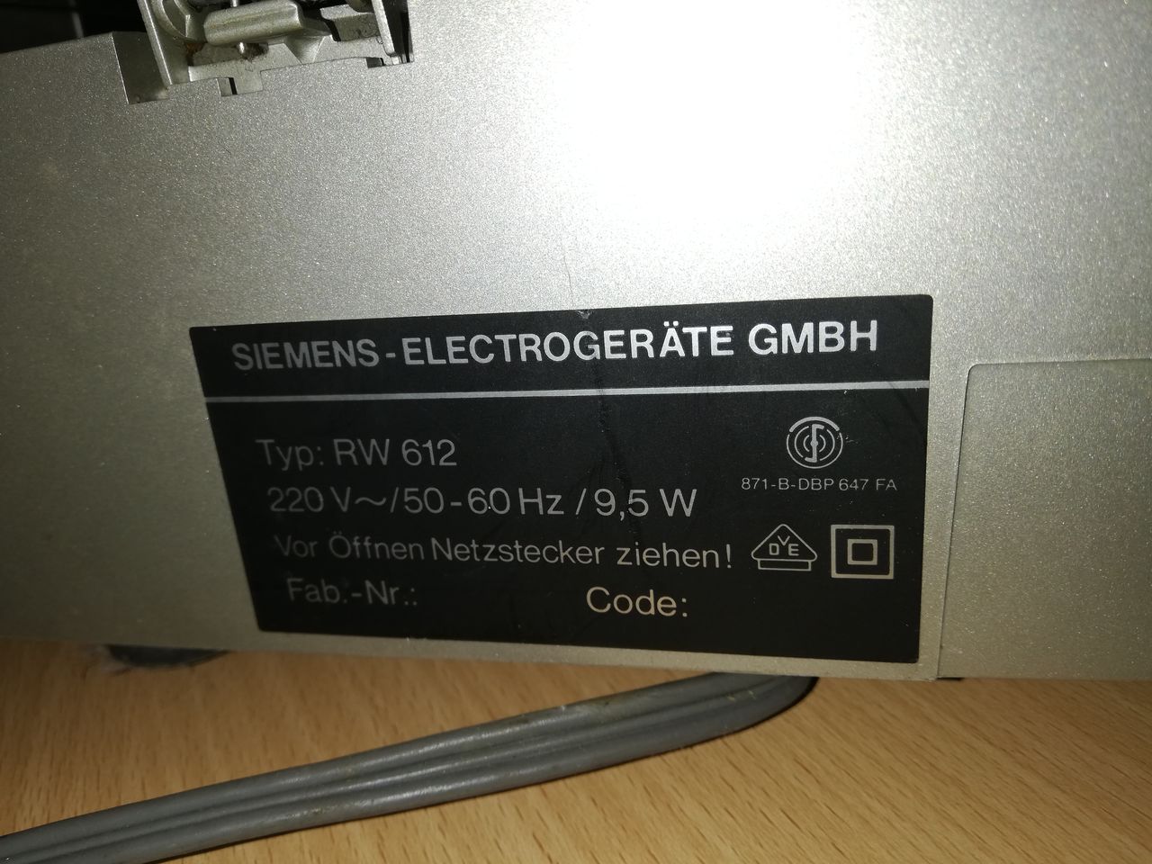 Siemens RW 612. 135.EURO. ( Linear)