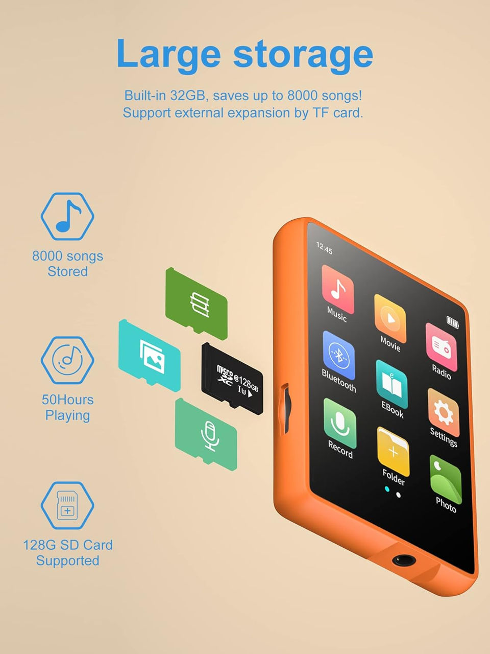HiFi Flac MP3 Player Mechen Bluetooth 5.0, 2.4" Touch Display 32GB+128Gb Slot. Original! фото 2