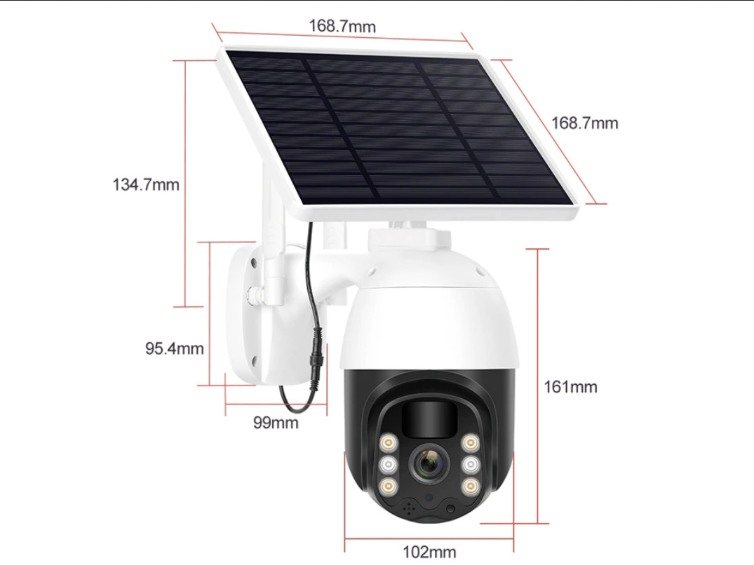 Уличная автономная поворотная Wi-Fi камера на солнечной батарее 3 МР + 64GB
