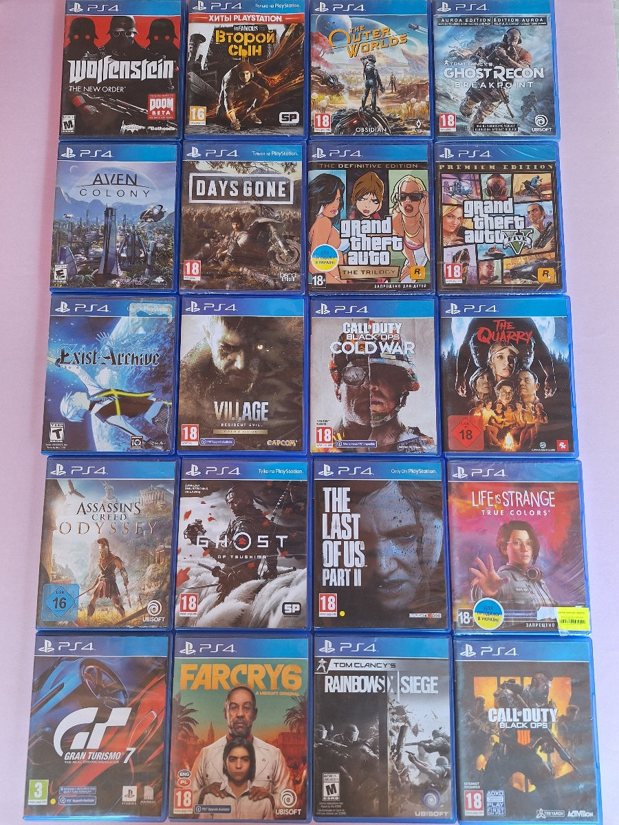 Диск Ps5 Ps4 Days Gone Resident Evil Village, Cod GOW GTA5 GT Rayman  Spiderman.. Ps Plus, Ea Play