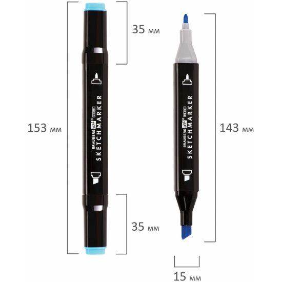 Набор из 80 и 120  профессиональных двухсторонних маркеров в чехле для хранения. Sketch Markers foto 5