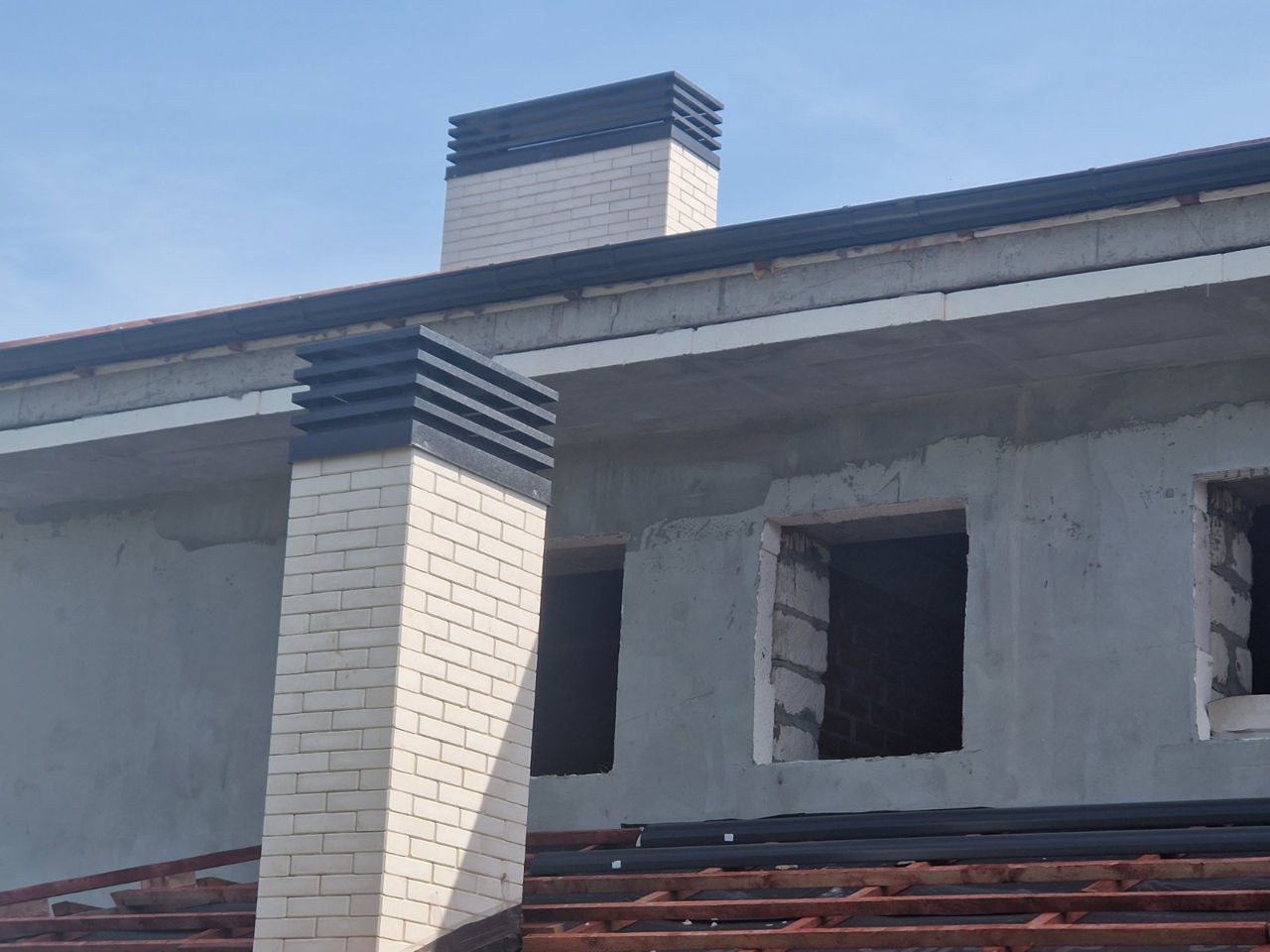 Cos de fum inox ventilarea hogeac parapet gard palarii gard дымоход из нержавеющей стали парапет foto 0