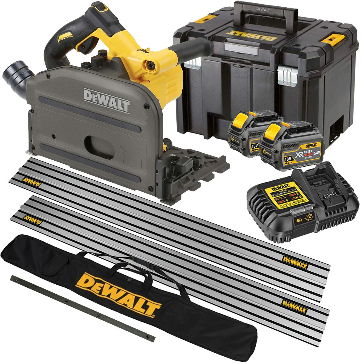 ferastrau circular de mana cu plonjare dewalt dcs520t2 , 54v, 2 x 6ah foto 3