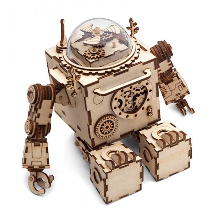 3D конструктор из дерева Robotime - Музыкальная шкатулка *Робот Orpheus*