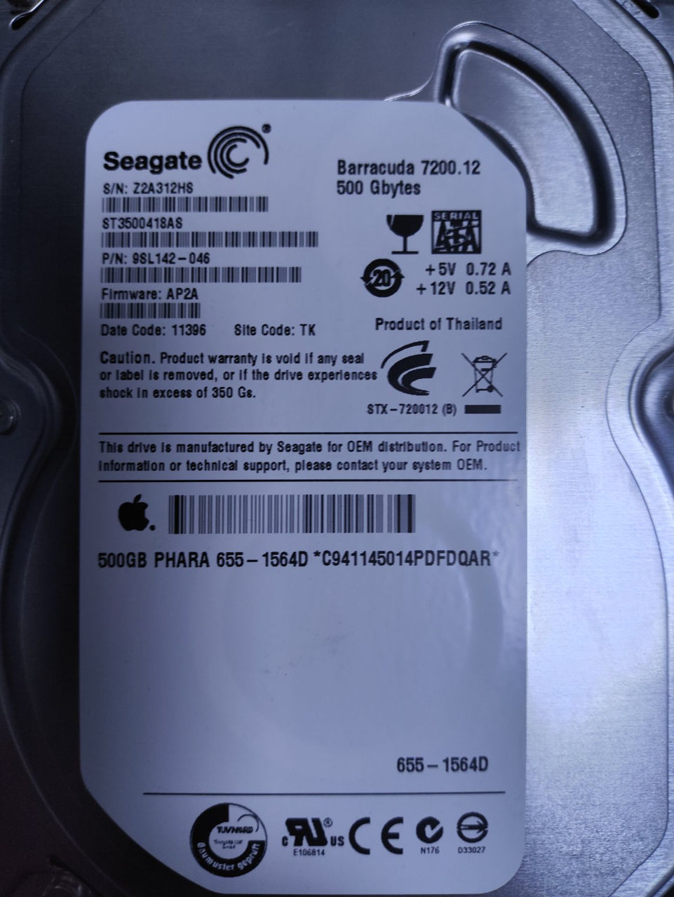 Hard Disk-uri Originale de la Apple Western Digital și Seagate, 500 GB și 1000 GB foto 6